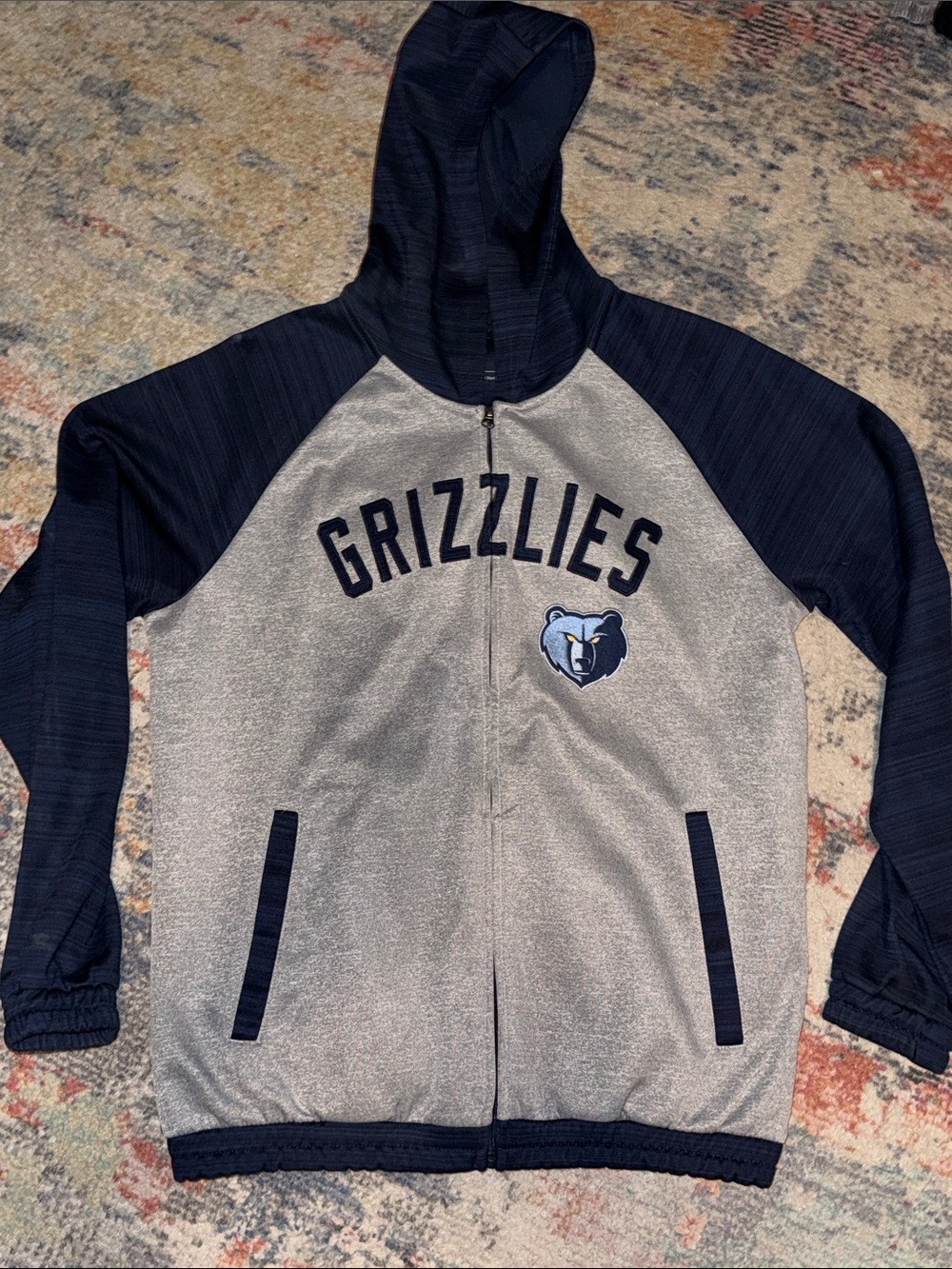 Memphis Grizzlies Gray & Navy Full-Zip Hoodie